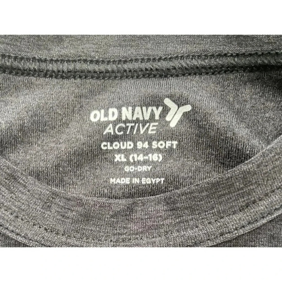 NWT Girl's Old Navy Active Go Dry Croped Shirt Dark Gray Size XL 14 16 New - Picture 2 of 3